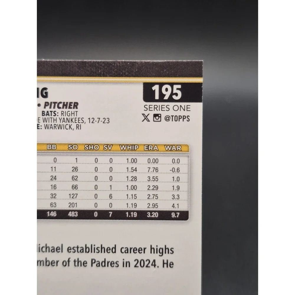 2025 Topps Series 1 Michael King #195 Team Color Border Variation SP Padres
